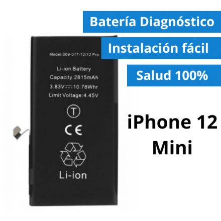 Batería Diagnóstico para iPhone 12 Mini - Salud 100% Sin...
