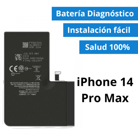 Batería Diagnóstico para iPhone 14 Pro Max - Salud 100% Sin Soldar Chips (Facil de Montar)