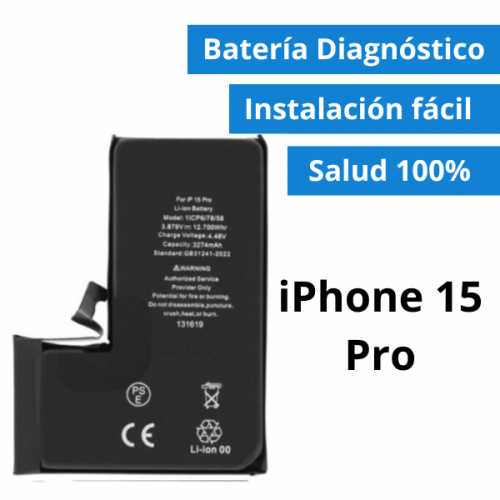 Batería Diagnóstico para iPhone 15 Pro - Salud 100% Sin Soldar Chips (Facil de Montar)