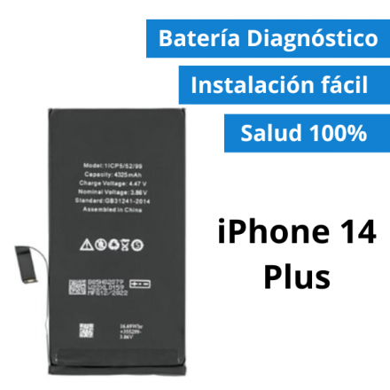 Batería Diagnóstico para iPhone 14 Plus - Salud 100% Sin Soldar Chips (Facil de Montar)