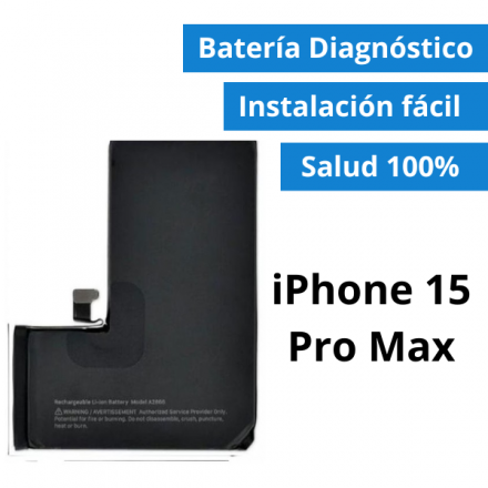 Batería Diagnóstico Para IPhone 15 Pro Max - Salud 100% Sin Soldar Chips (Facil De Montar)