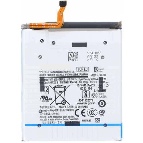 Bateria Litio EB-BS931ABY Para Samsung Galaxy S25 PLUS De 4900mAh / 19.02Wh
