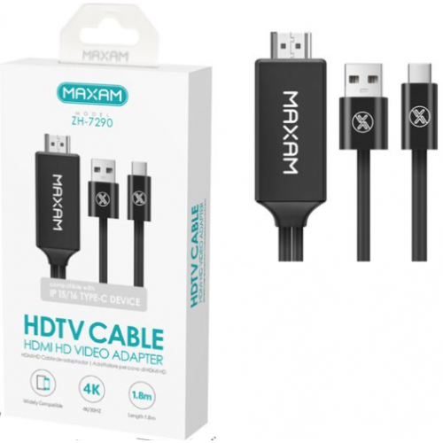 N87 ZH-7290 MAXAM Cable HDMI HD Convertidor De Video Compatible Con Apple Longitud 1.8M