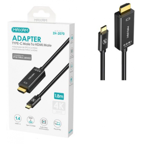 N88 ZH-2070 MAXAM Cable Adaptador AudioVideo Salida Cable HDMI A Tipo C