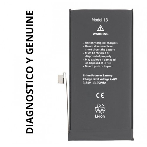 Bateria Litio Diagnostico Y "Genuine" Para Iphone 13 Con Mejor Capacidad