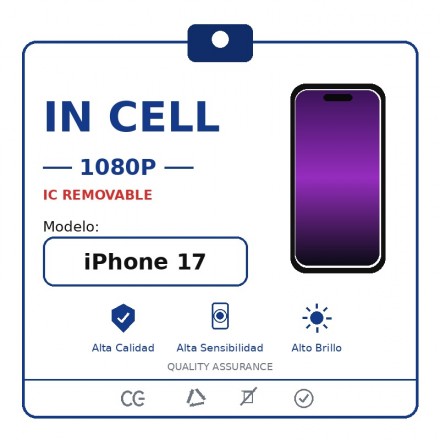 Ecrã Completo 1080p e Tátil para Apple iPhone 17 - Chip...