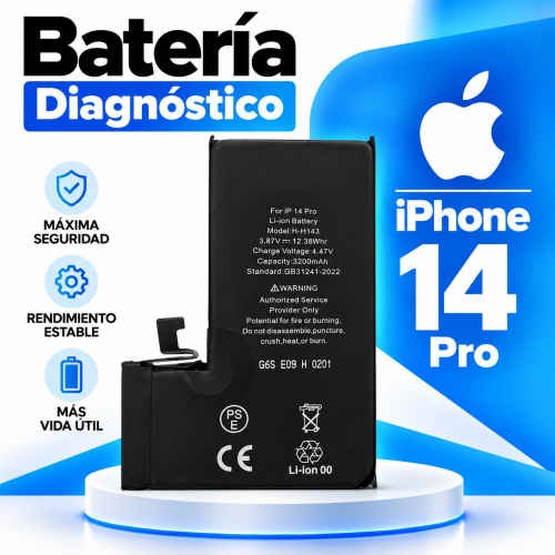 Bateria DIAGNÓSTICO RD para iPhone 14 Pro -...
