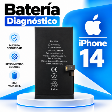 Bateria DIAGNÓSTICO RD para iPhone 14 - Saúde 100% Sem...