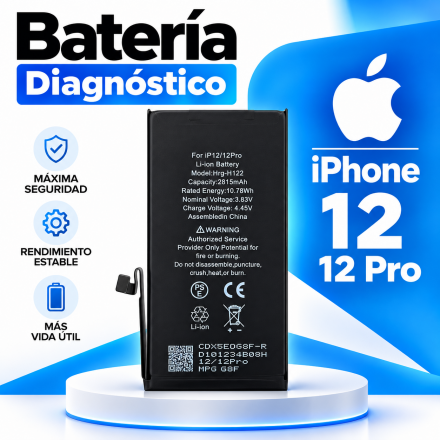 Bateria DIAGNÓSTICO RD para iPhone 12 / 12 Pro - Saúde...