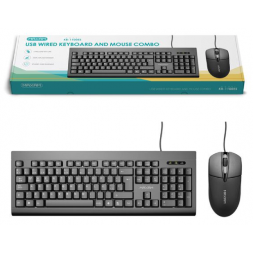 Conjunto Teclado e Rato USB com Fio MAXAM...