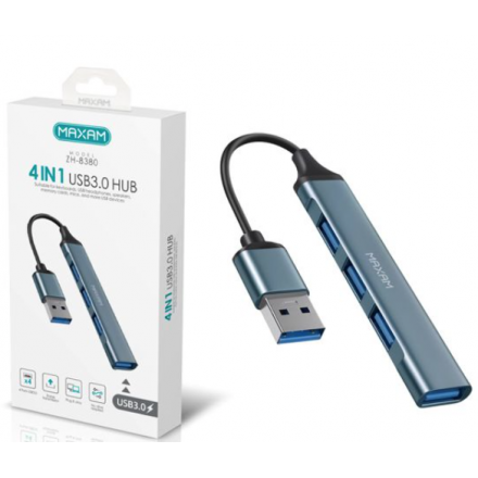 Docking Station USB 3.0 4 em 1 MAXAM ZH-8380 - Cinzento