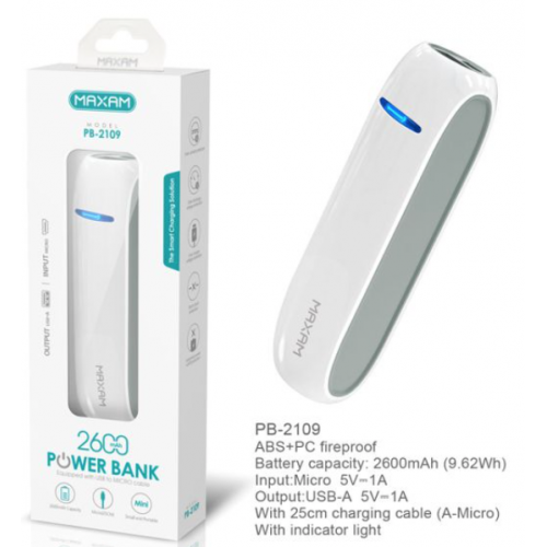 Power Bank 2600 mAh 5V 1A MAXAM PB-2109
