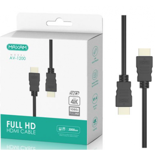Cabo HDMI V1.4 de 3 m 4K 30Hz MAXAM AV-1200 -...