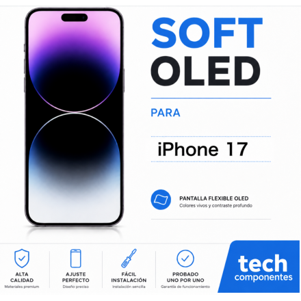 Ecrã OLED Flexível Soft com IC Transferível Apple iPhone 17