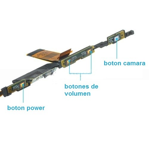 flex power boton encendido+volumen+camara para sony xperia x compact, x mini, f5321